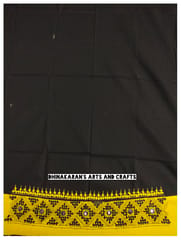 Black & Yellow Double Colour Kutchwork Blouse Piece