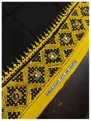 Black & Yellow Double Colour Kutchwork Blouse Piece