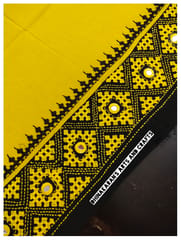 Yellow & Black Double Colour Kutchwork Blouse Piece