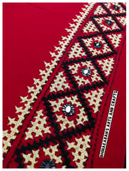 Lovely Red Kutchwork Blouse Piece