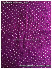 RICH PURPLE Pure Gajji Silk Bandhani Fabric