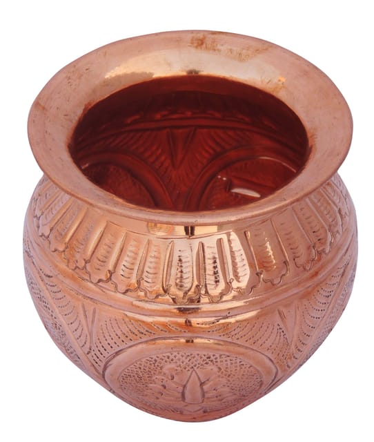 Copper Lota Chatai No. 8 (MOQ- 4 Pcs.) - 3.8*3.8*4 inch, 450 ML (Z293 H)