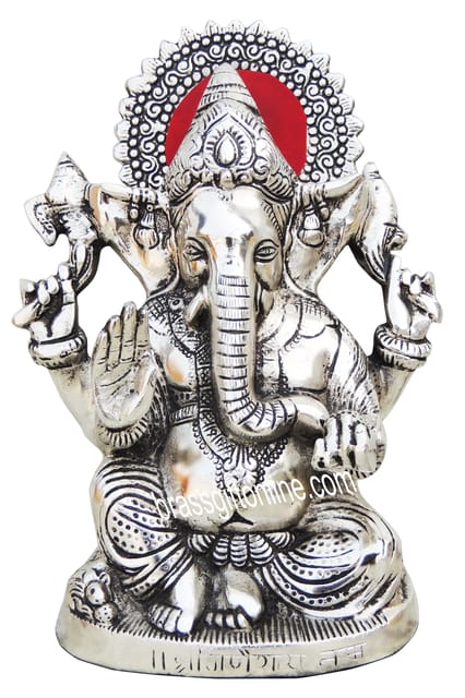 Showpiece Ganeshji Silver - 6.8*4.3*9.4 inch (AS244 S)