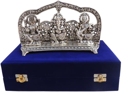 Showpiece Aluminium Laxmi Ganesh & Saraswati ji - 10*2*6 inch (AS069)