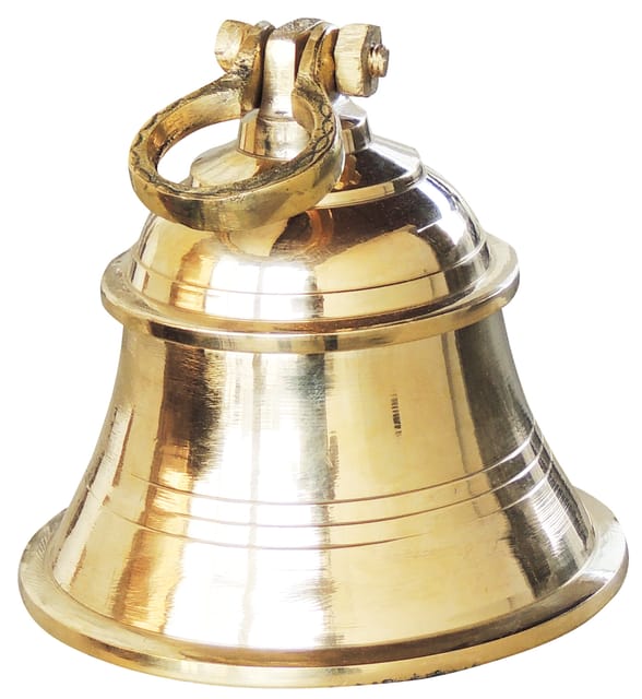 Brass Hanging Temple Pooja Bell, Ghanta Plain - 6*6*8 inch (Z222 D)