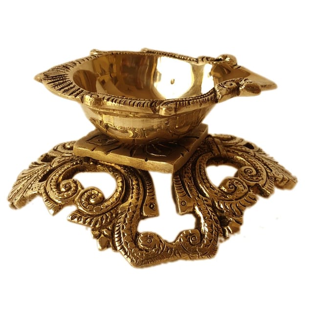 Brass Table Decor Oil Lamp Deepak - 5.2*3.8*2.4 inch (BS1194 A)