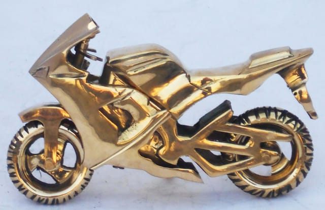 Brass Toy Bike R15 Miniature For Children Playing  (MOQ- 2 Pcs.) - 7.5*2*4.5 inch (Z328 D)