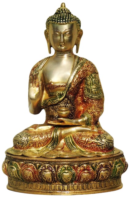 Brass Showpiece Buddha Big Statue  - 9*7.5*14 inch (BS660 C)