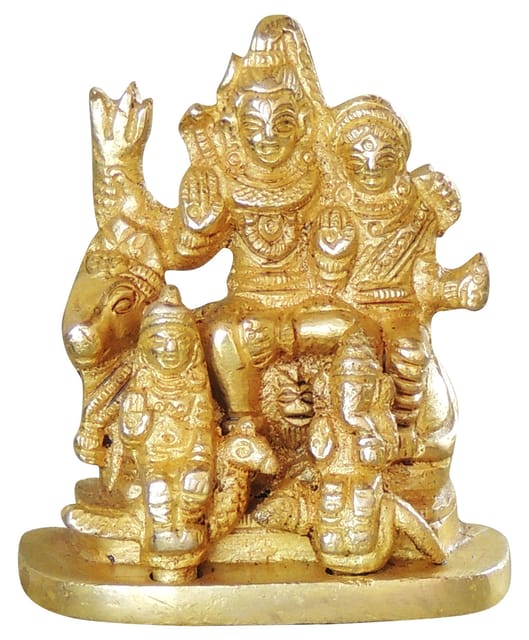 Brass Showpiece Shiv Parivar Idol Statue  - 2.5*1*2.5 inch (BS1045 C)