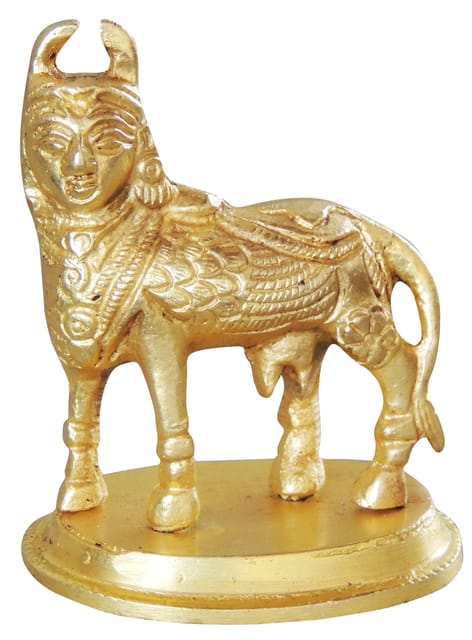 Brass Showpiece Kamdhenu Cow Statue - 2.5*1.5*3 inch (BS1052 C)