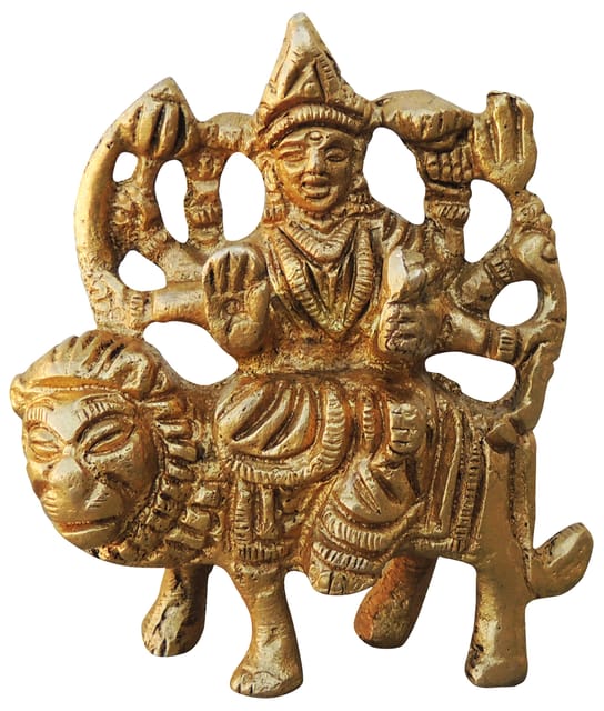 Brass Showpiece Durga Ji God Idol Statue - 2*0.8*2.3 inch (BS746 A)