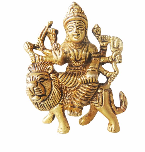 Brass Showpiece Durga Ji God Idol Statue - 3.5*1.5*3 inch (BS1227 A)