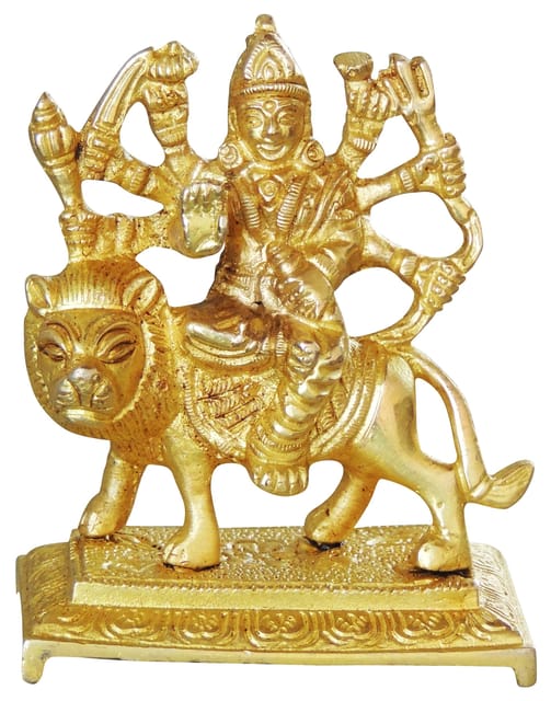 Brass Showpiece Durga Ji God Idol Statue - 3*1.5*3.5 inch (BS1044 D)