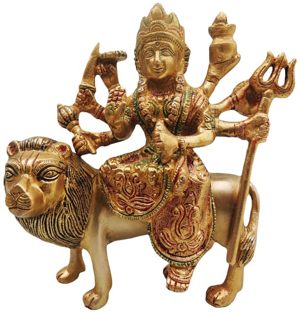 Brass Showpiece Durga Ji God Idol Statue - 5.5*2.5*6 inch (BS491 B)