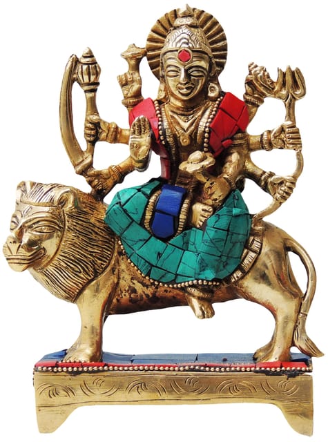 Brass Showpiece Durga Ji God Idol Statue - 2*4*6.5 inch (BS438 B)