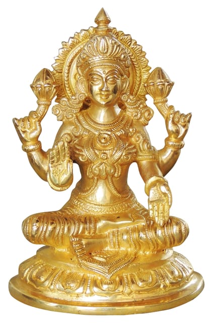 Brass Showpiece Laxmi Ji God Idol Statue - 5.5*4*7 inch (BS1025 L)