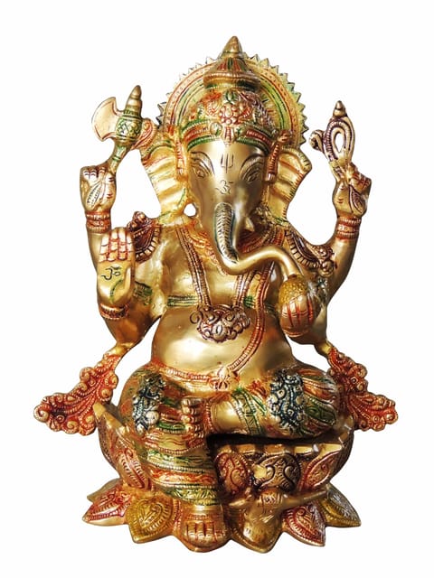 Brass Showpiece Ganesh Ji God Idol Statue - 9*5*11.5 inch (BS1060 G)