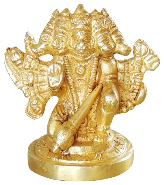 Brass Showpiece Panchmukhi Hanuman Ji God Idol Statue  - 2*1.5*3 inch (BS1039 B)