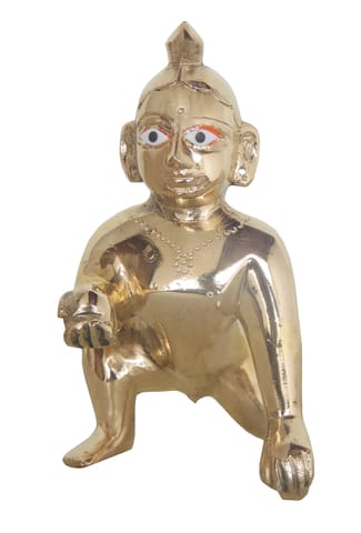 Brass Showpiece Laddu Gopal God Idol Statue  - 5*3.3*5.5 inch (BS871 C)
