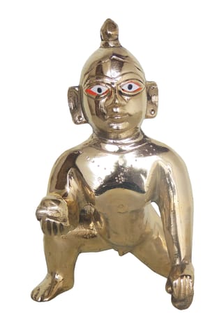 Brass Showpiece Laddu Gopal God Idol Statue  - 7.5*4.5*7 inch (BS871 E)