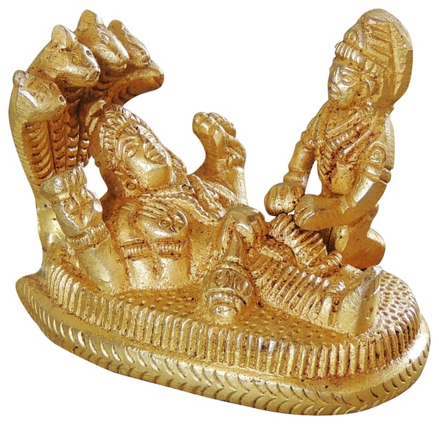 Brass Showpiece Vishnu Laxmi Ji With Shesnag God Idol Statue  - 2.5*1.5*2 inch (BS1050 C)