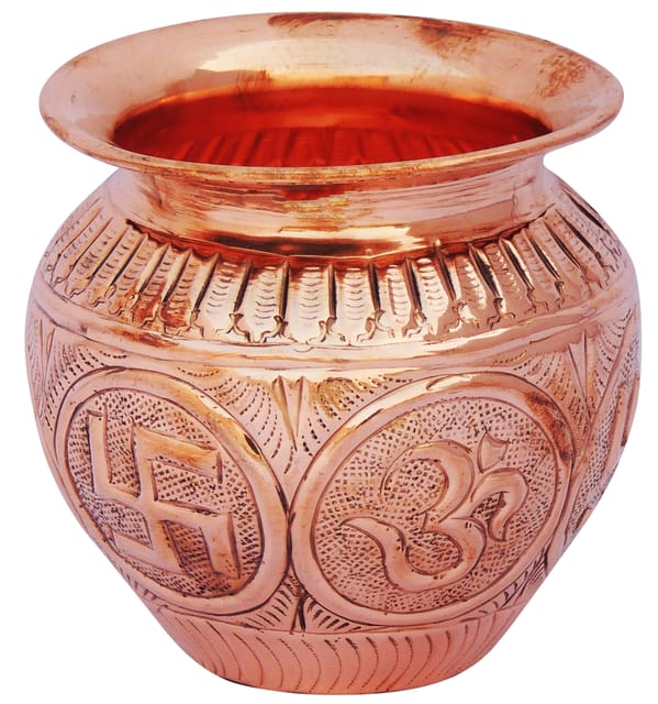 Copper Lota Chatai No. 10 (MOQ-  4 Pcs.) - 4.7*4.7*5 inch, 900 ML (Z293 J)