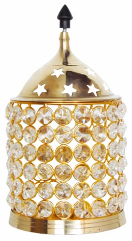 Brass Table Decor Oil Lamp Deep Jyoti No. 4 - 4.8*4.8*9 inch (F320 D)