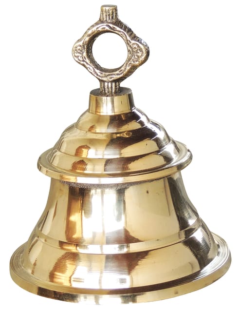 Brass Hanging Temple Pooja Bell, Ghanta 6*6*7.5 Inch (Z223 E)
