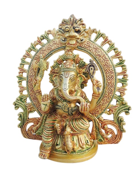 Brass Showpiece Ganesh Ji Statue - 8*3.2*8.5 inch (BS1240 G)