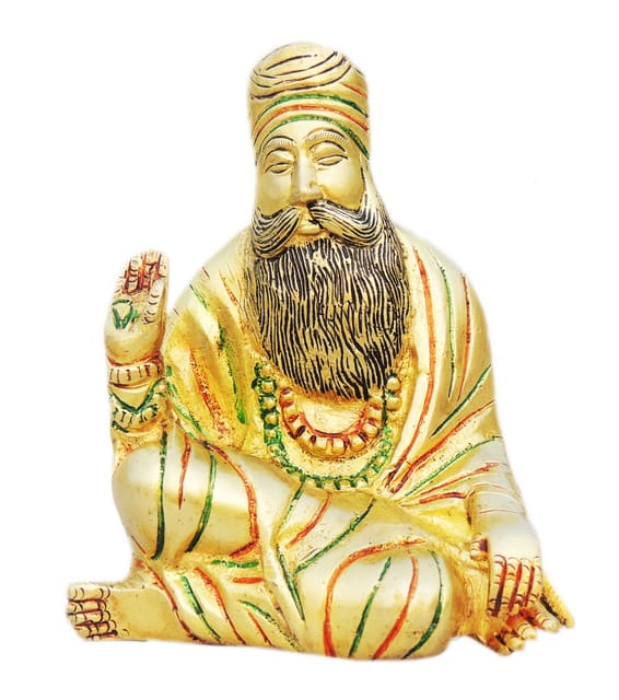 Brass Showpiece Guru Nanak Dev Ji Statue - 4.5*2.5*5.5 inch (BS1242 B)