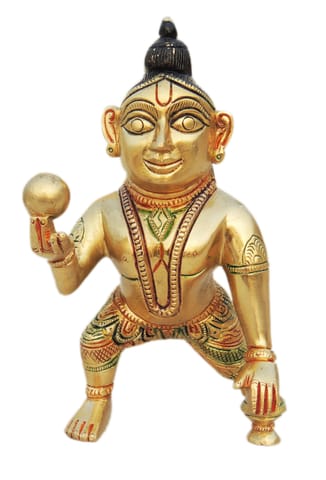 Brass Showpiece Laddu Gopal Statue - 3.6*3.2*6.2 inch (BS1253 C)