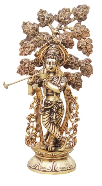 Brass Showpiece Krishna Statue - 11.5*7.5*24.5 inch (BS1265 R)