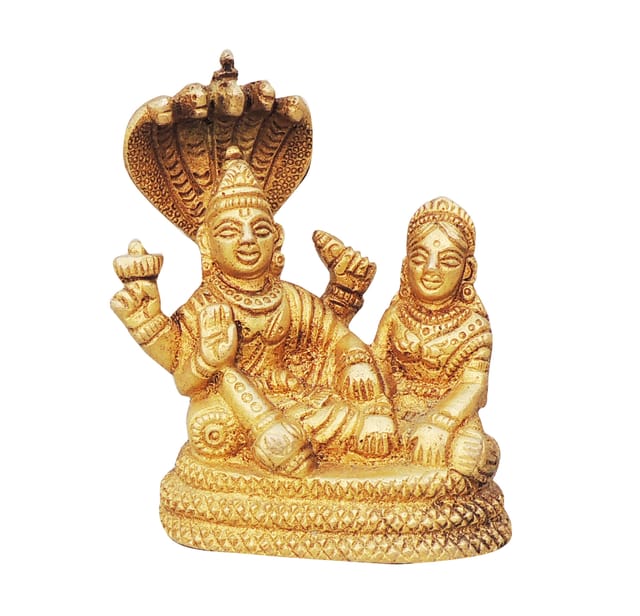 Brass Showpiece Laxmi With Vishnu Ji - 2.5*1.5*3.2 inch (BS1266 B)