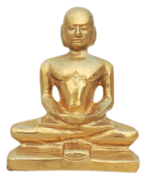 Brass Showpiece Mahaveer Ji Statue - 3.6*1.6*4.6 inch (BS1254 C)