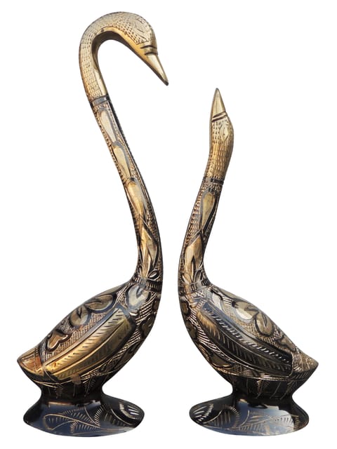 Brass Showpiece Duck Pair Statue - 8*2*11 inch (AN186 A)