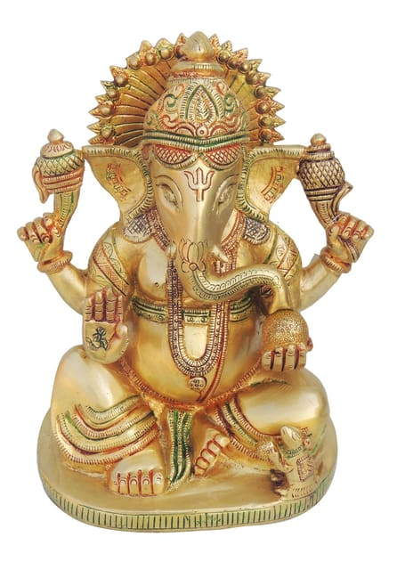 Brass Showpiece Ganesh Ji Statue - 8.5*5.5*10.5 Inch (BS1229 A)