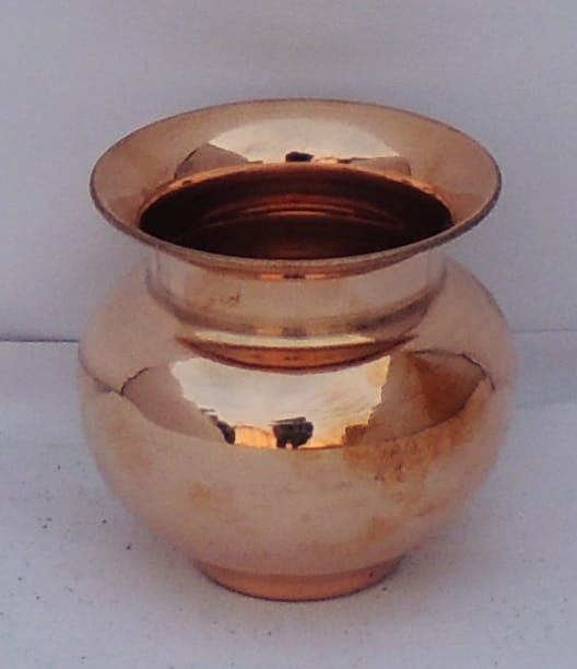 Copper Lota, 300 ML (MOQ : 2 Pc.)  - 3.5*3.5*3.4 inch (Z321 B)