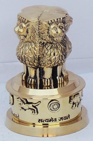 Brass Table Decor Showpiece Ahsok Lath - 3*3*4 inch (F670 D)
