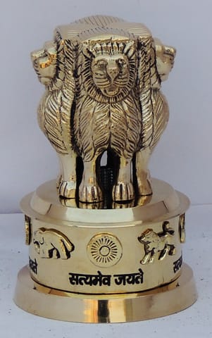 Brass Table Decor Showpiece Ahsok Lath - 3.5*3.5*5.4 inch (F670 E)