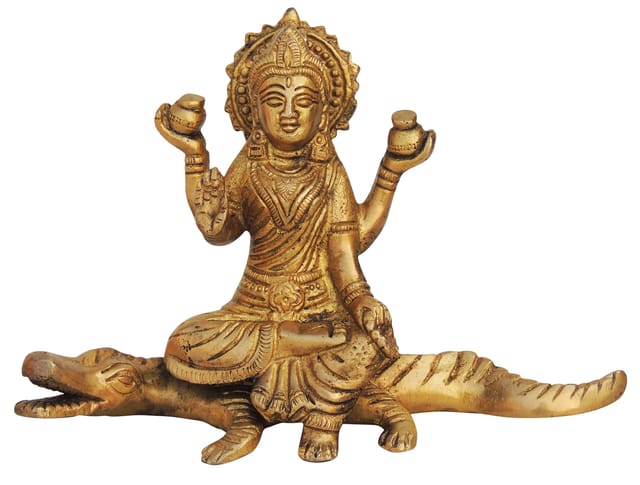 Brass Showpiece Ganga Devi Statue - 7.2*3*4.6 Inch (BS1278 E)
