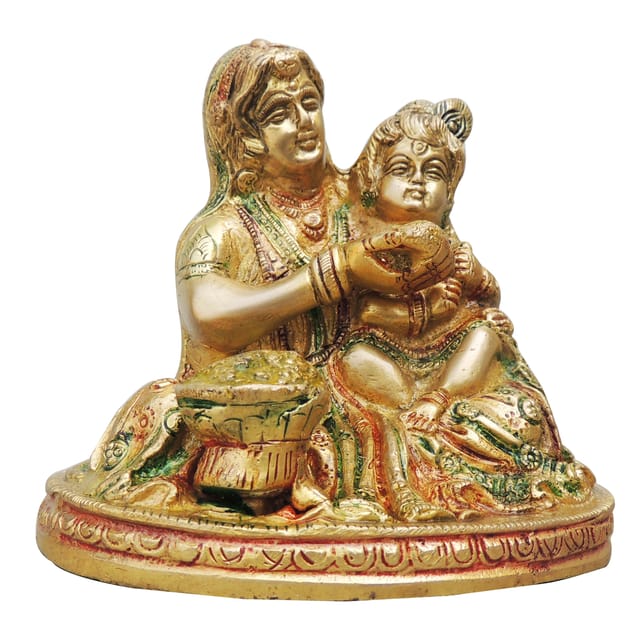 Brass Showpiece Krishna With Yashoda Maiya - 5.3*3.8*5.5 Inch (BS974 C)