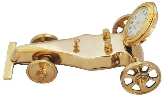 Brass Showpiece Small Car With Clock - 4.7*3*2.3 inch (Z245 A)
