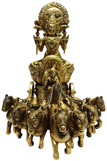 Brass Showpiece Surya Dev Rath - 11*7*11 inches (BS191)
