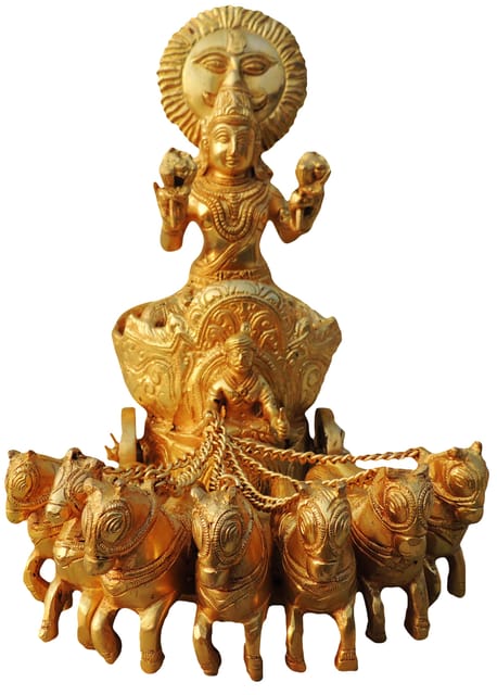 Brass Showpiece Surya Dev Rath idol - 9.5*7*11 Inches (BS191 B)
