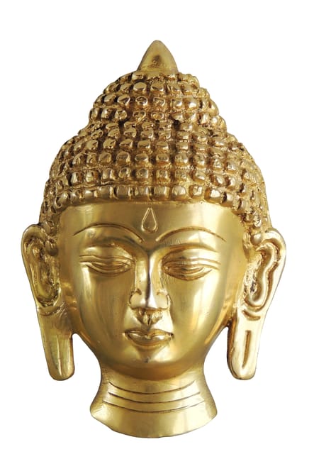 Brass Showpiece Buddha Face Statue - 3.2*2.5*4.5 Inch (BS1031 B)