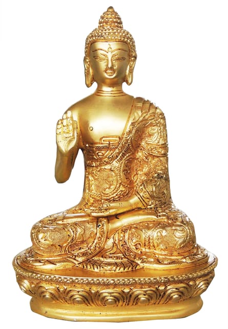 Brass Showpiece Budha Statue With Super Fine Finish - 5*3.3*7.2 Inch (BS079 K)
