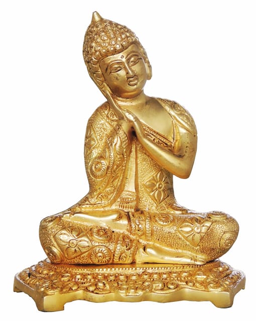 Brass Showpiece Budha Statue With Super Fine Finish - 5.6*4.3*6.8 Inch (BS015)