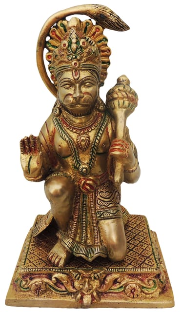 Brass Showpiece Sitting Hanumna Ji Statue - 5.5*4*9 Inch (BS499 B)