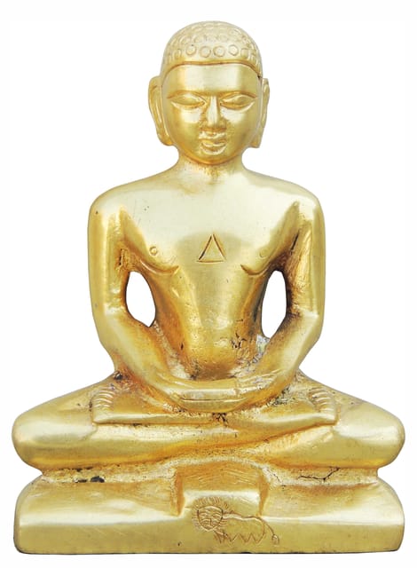 Brass Showpiece Mahaveer Ji Statue - 3.7*1.7*4.8 Inch (BS397 A)