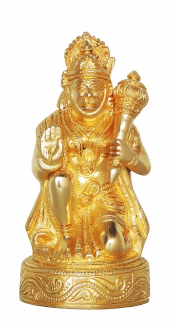 Brass Showpiece Hanuman Ji Statue - 3.3*3*6.8 Inch (BS874 A)